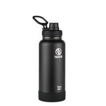 Takeya Actives Insulated Steel Bottle Onyx 950ml Spout Lid